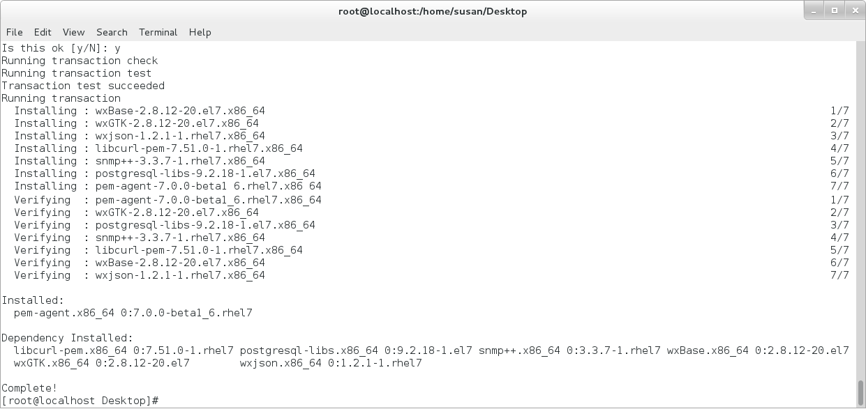Using an RPM package to install the PEM agent