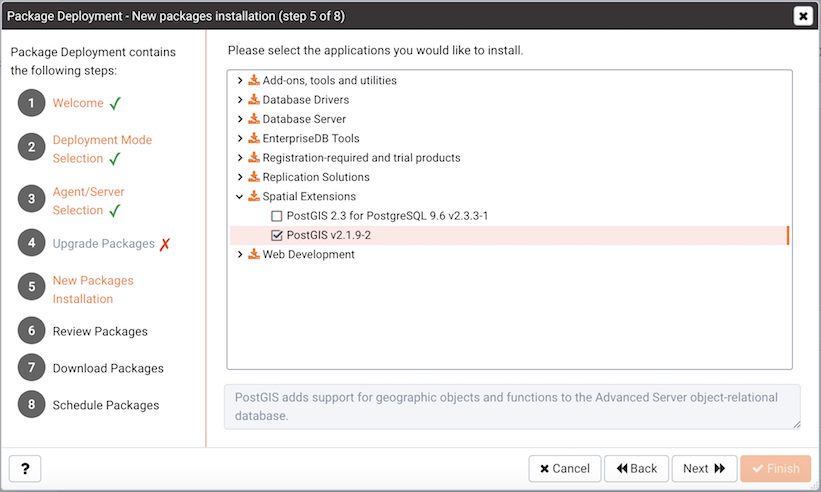 Select which applications are to be installed
