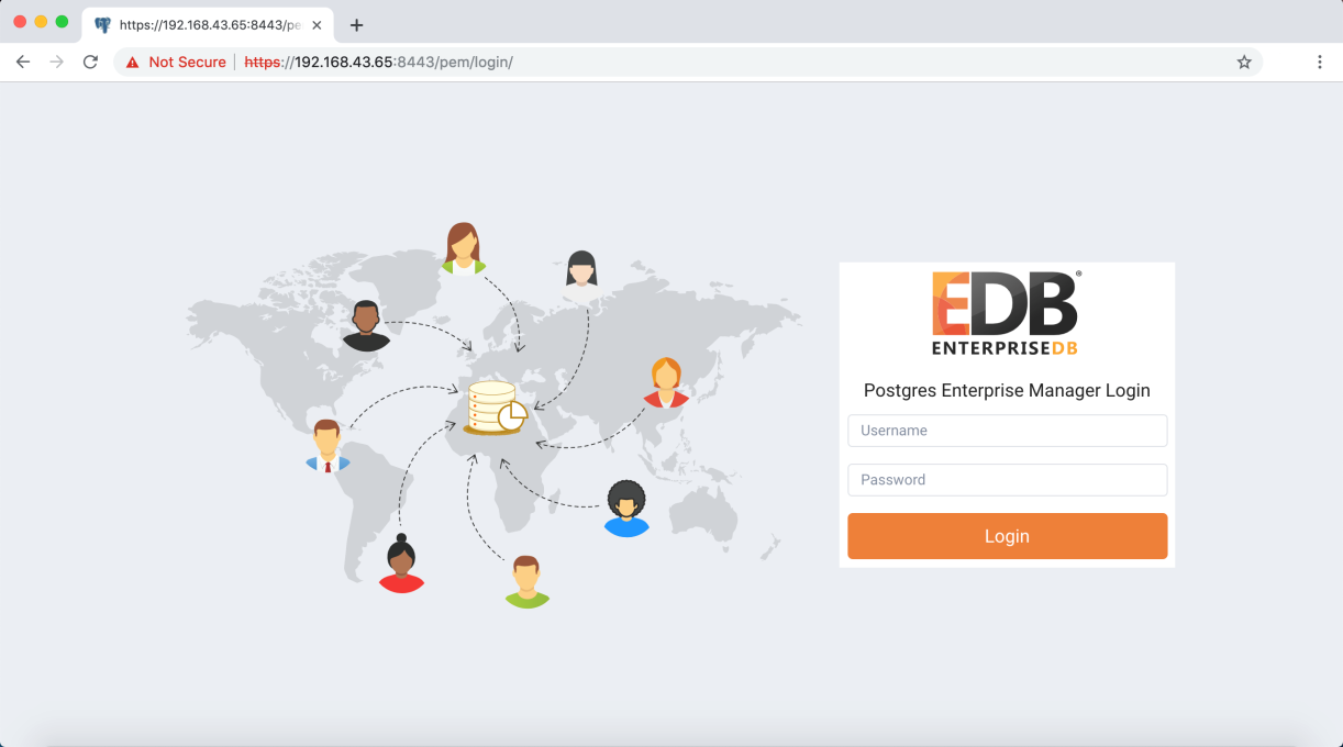 The PEM Login page