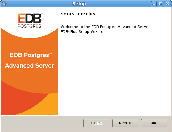 The EDB*Plus Welcome window