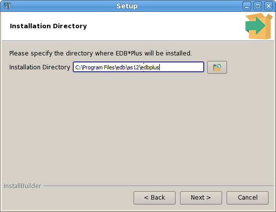 The Installation Directory window