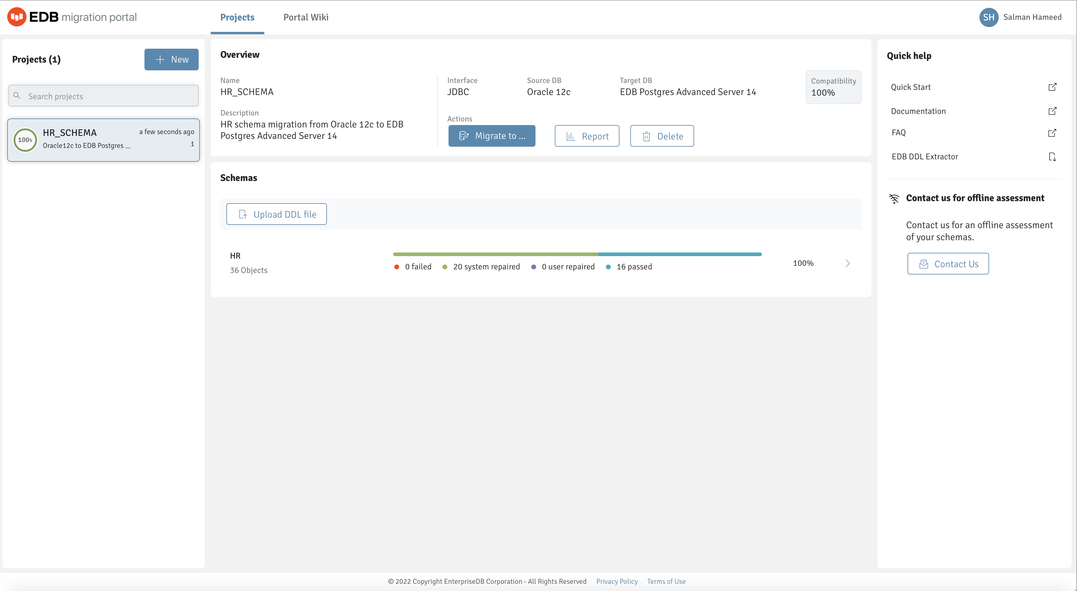 The Migration Portal home page.