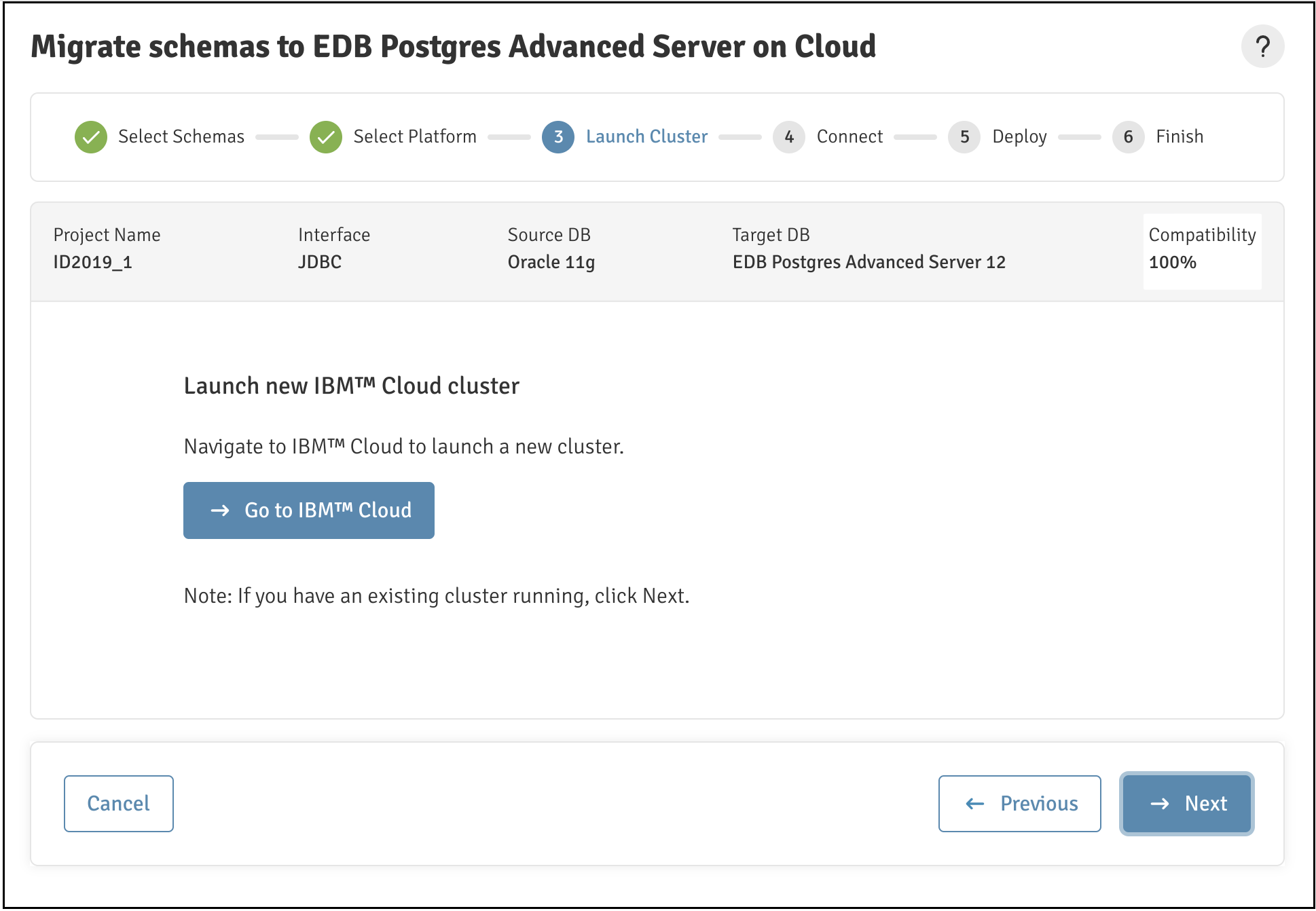 Launching a cloud cluster