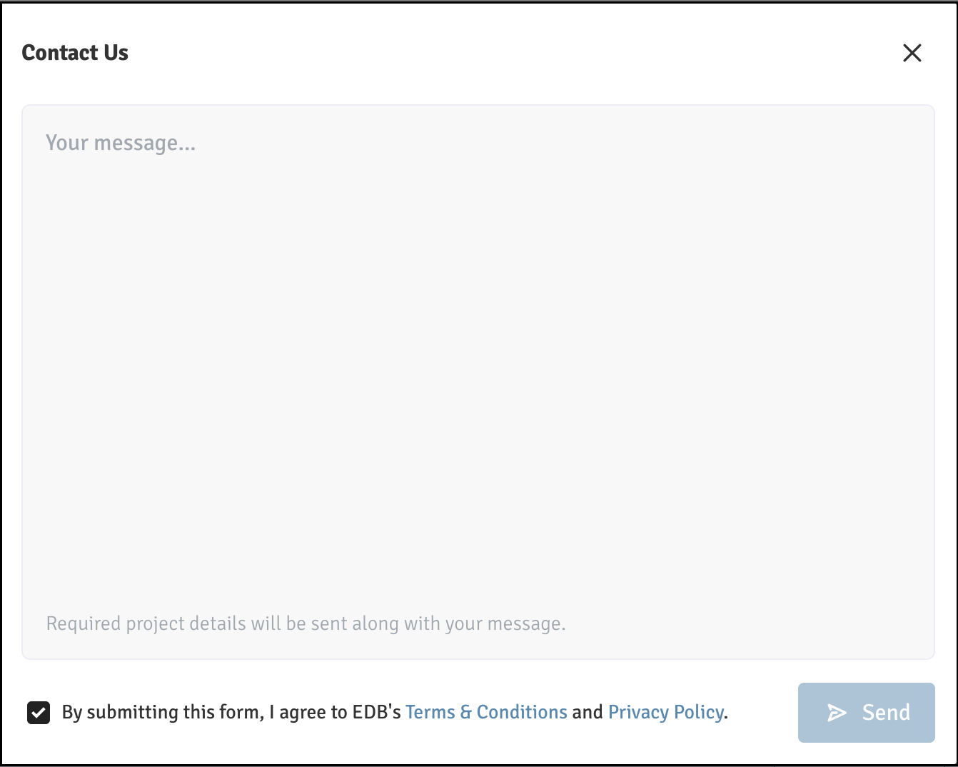 The Contact Us form