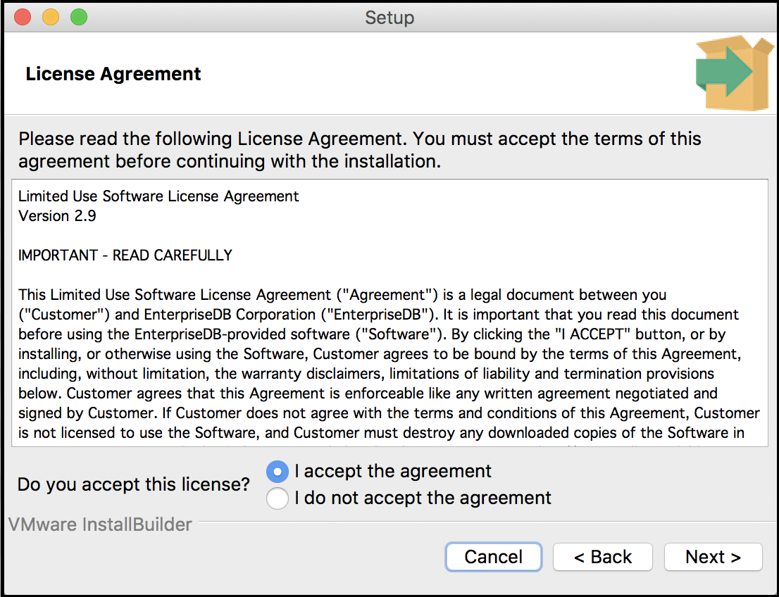 The license agreement