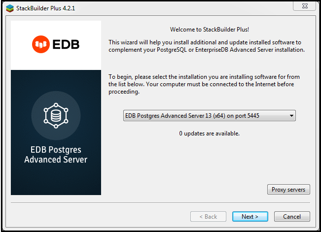 Stackbuilder plus welcome window