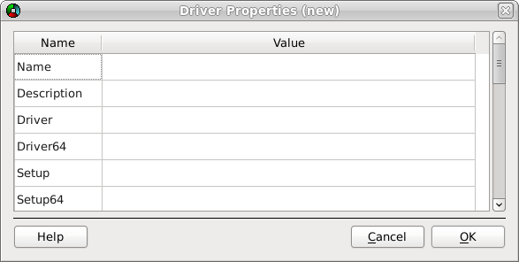 The Driver Properties window
