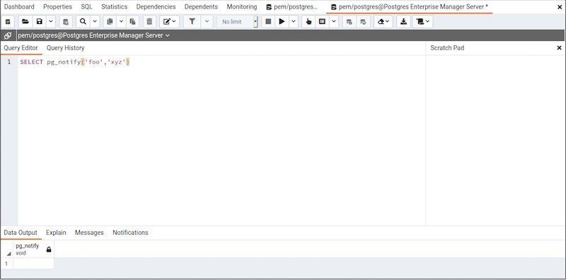 Query tool - notifications notify