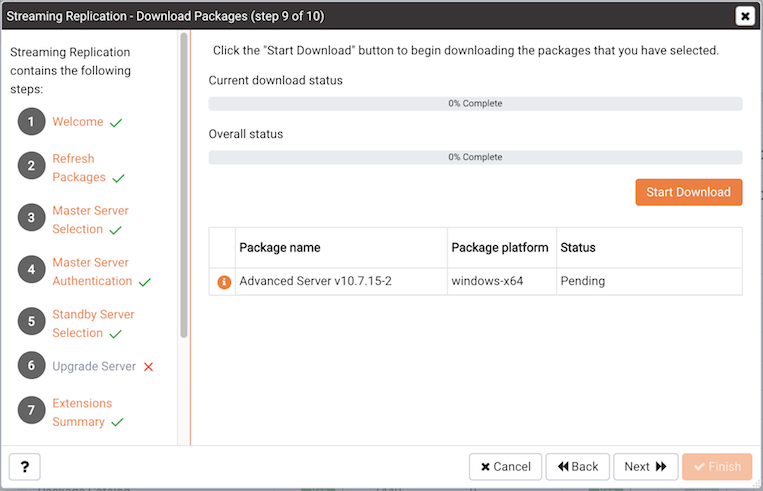 The Download Packages dialog