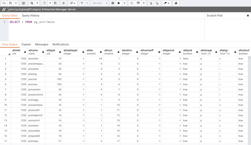 Query tool window