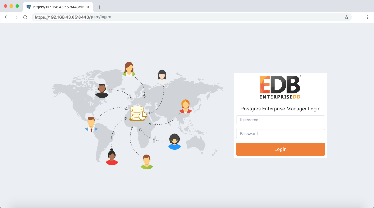 The PEM Login page