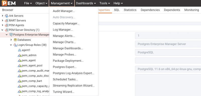 The Management Menu