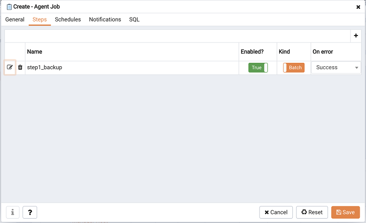 PEM scheduled job dialog add steps