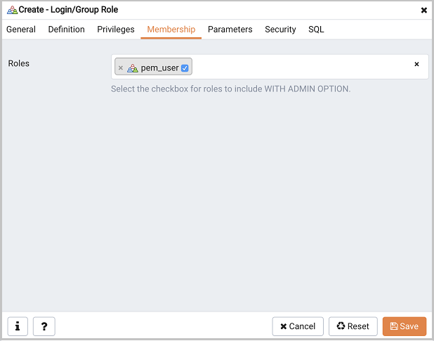 The Membership tab