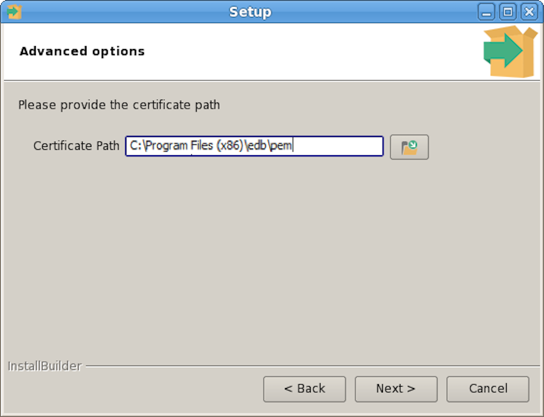Provide the certificate path