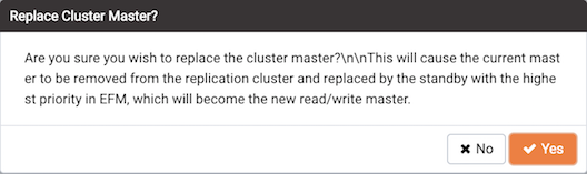 Replacing the Master node of a cluster