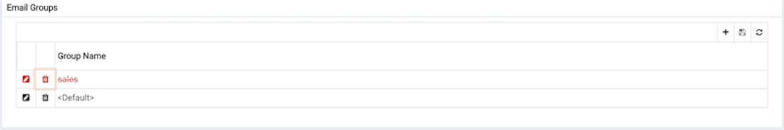Deleting an email group