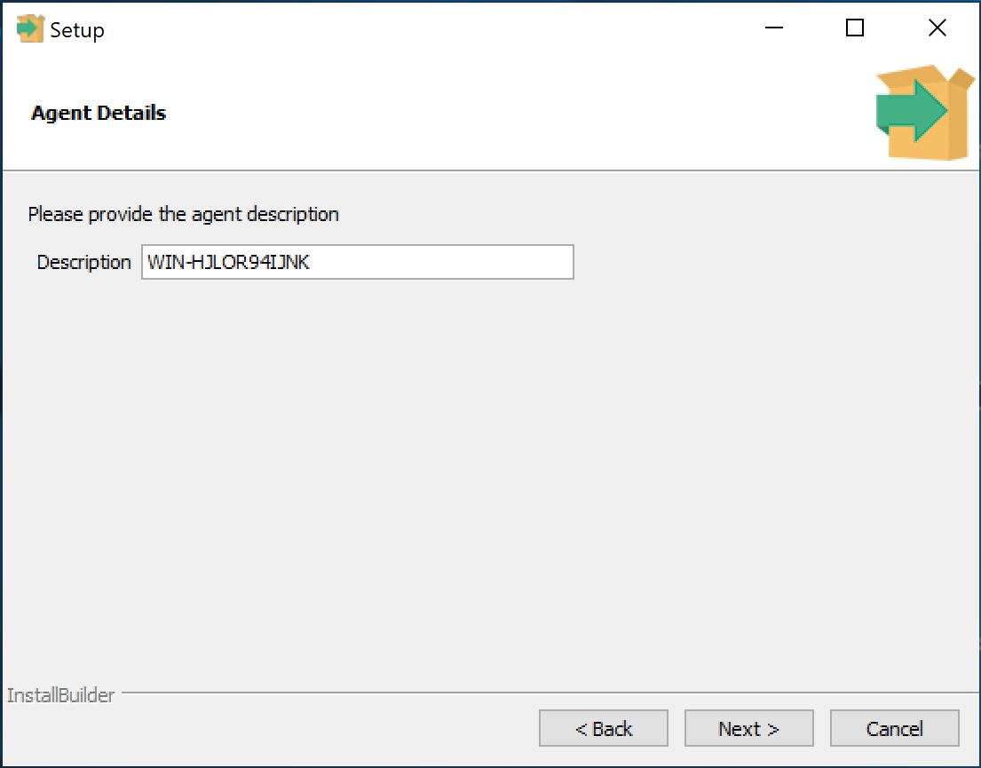 PEM Agent Wizard - Naming PEM Agent dialog