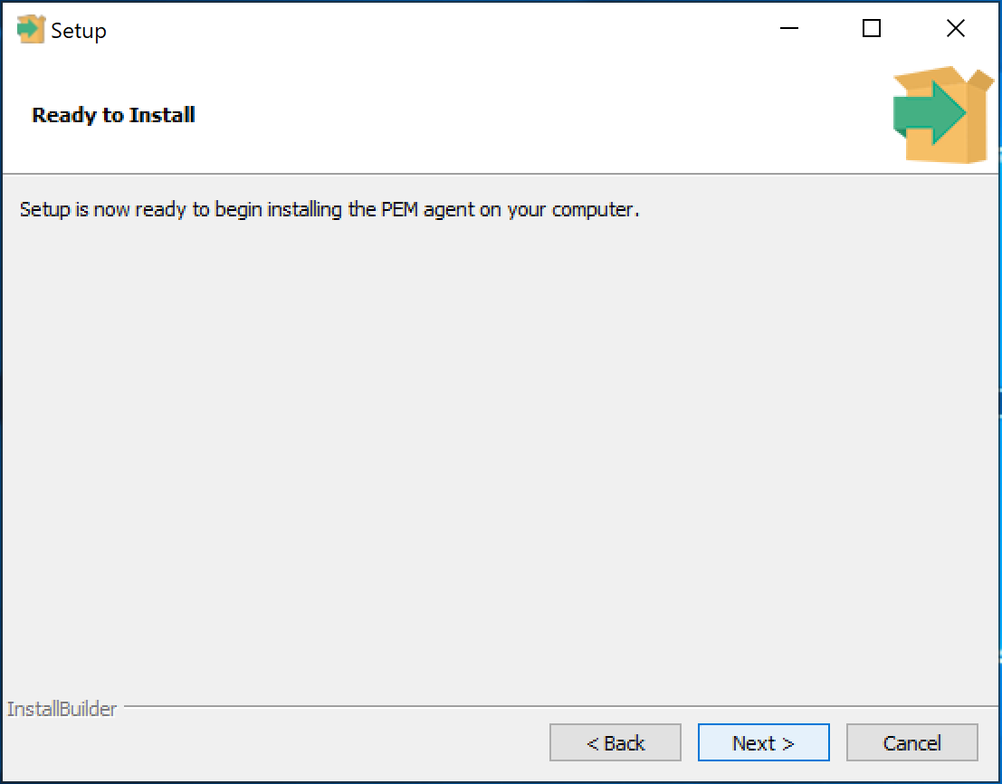 PEM Agent Wizard - Ready to install