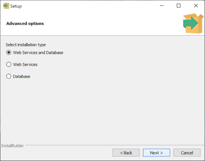 PEM Server Wizard - Advanced Options dialog