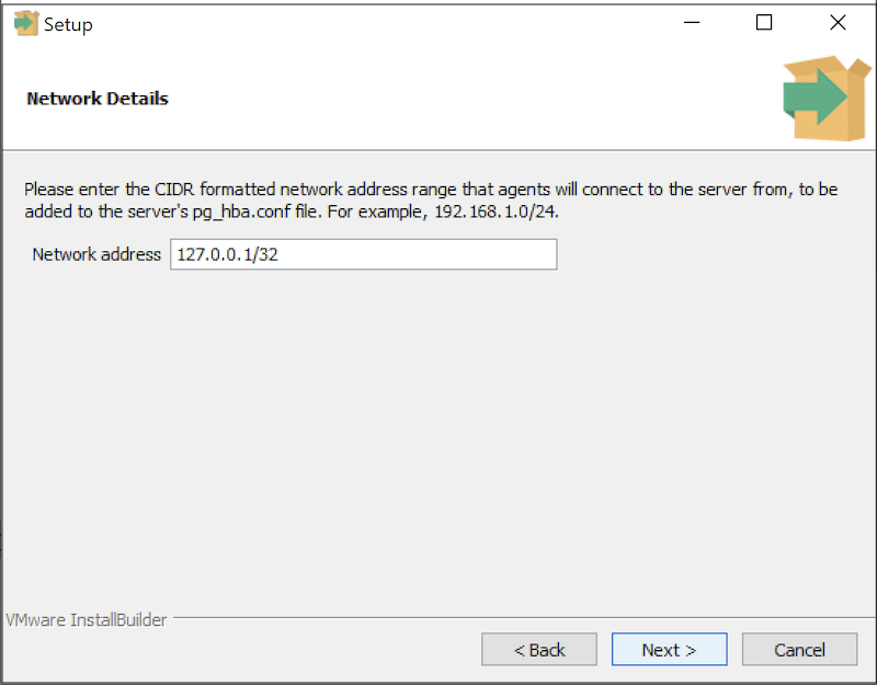 Supply the network address from which the agent will connect