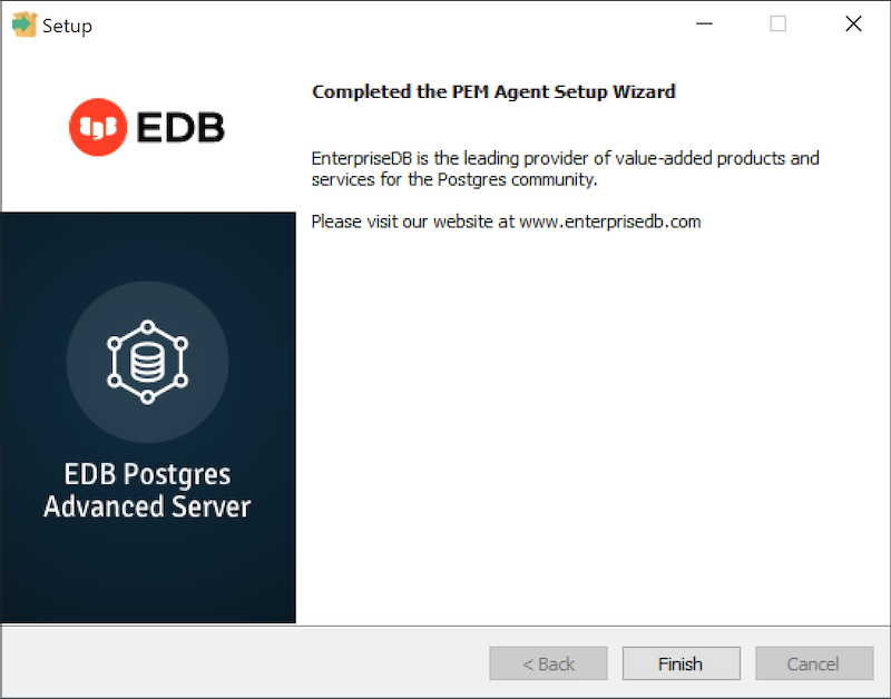 The PEM Agent Installer - Finish