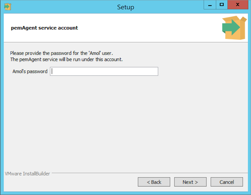 The PEM Agent Installer - pemAgent Service Account password