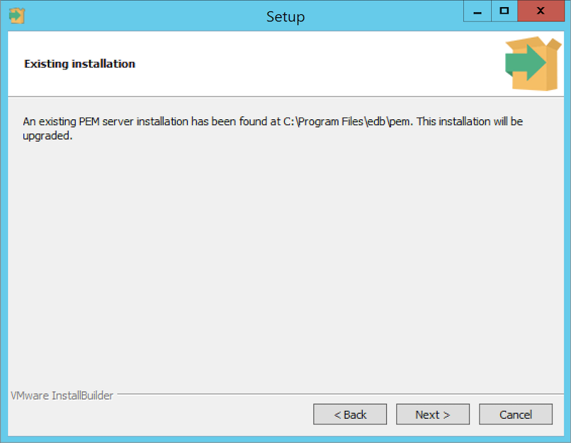 The PEM Server Installer - Existing PEM Server Location