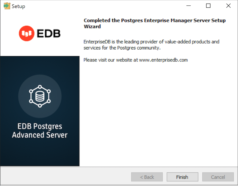 The PEM Server Installer - Upgrade Completion