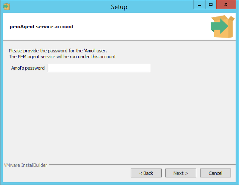 The PEM Server Installer - pemAgent Service Account password