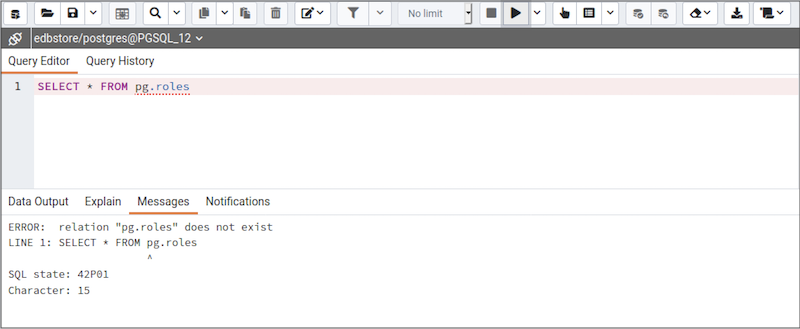 Query Tool - Output error