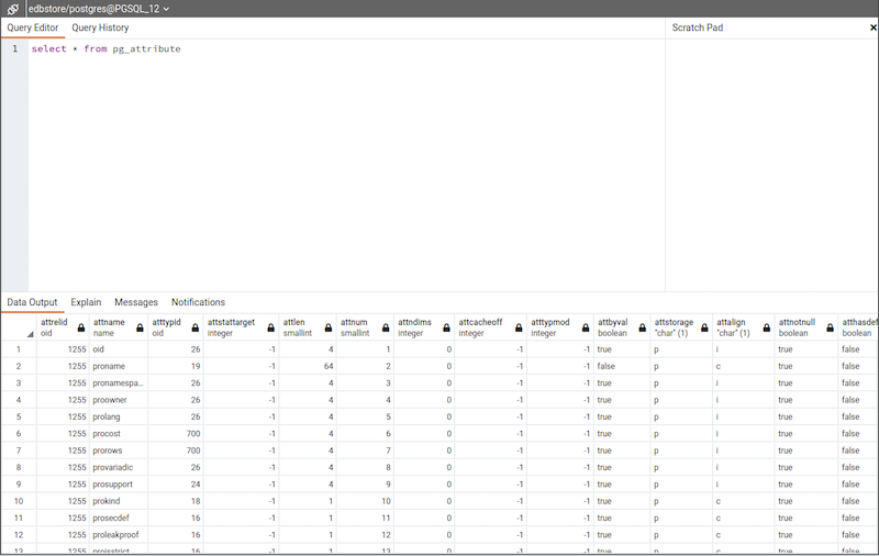 Query Tool tab
