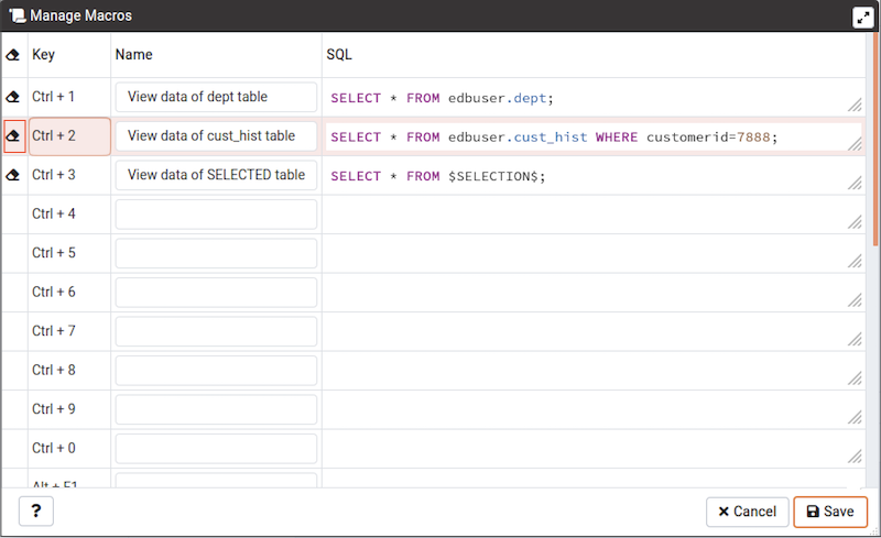 Query Tool - Connection Status button