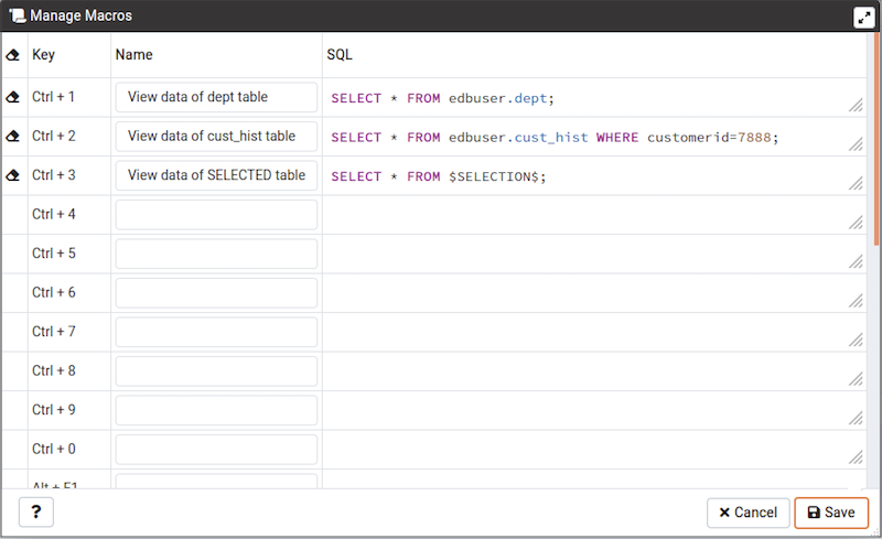 Query Tool - Connection Status button