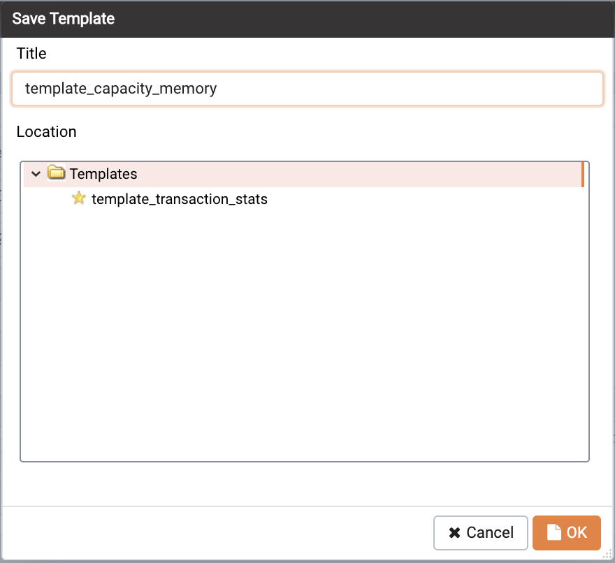 Saving a Capacity Manager Template
