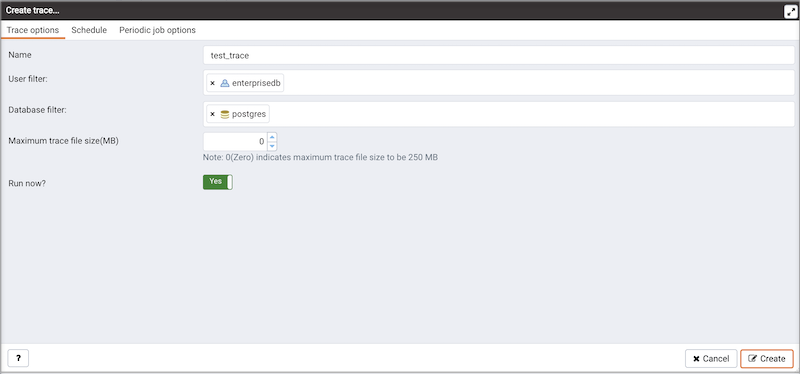 Creating a new trace