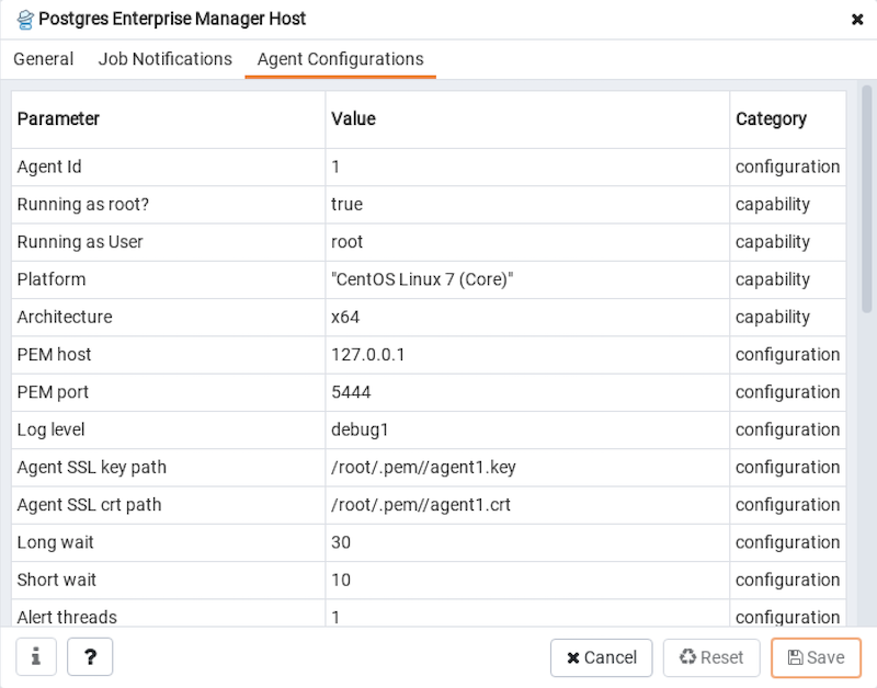 PEM agent agent configuration properties