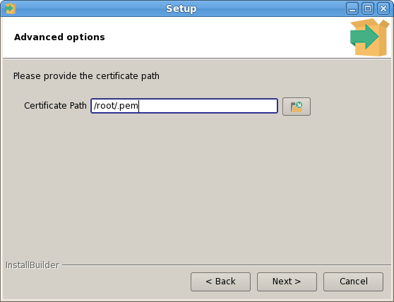 Provide the certificate path
