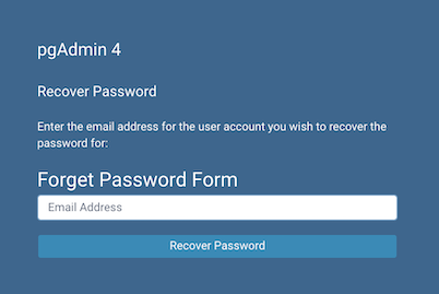 pgAdminはログインパスワードを回復します