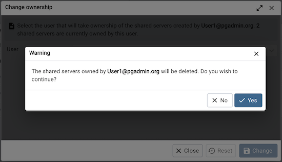 所有権の変更ダイアログ