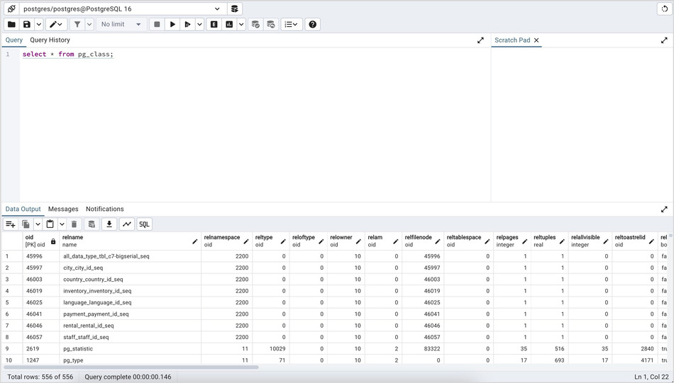 Query tool window