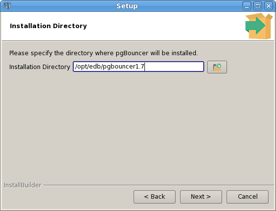 The Installation Directory window