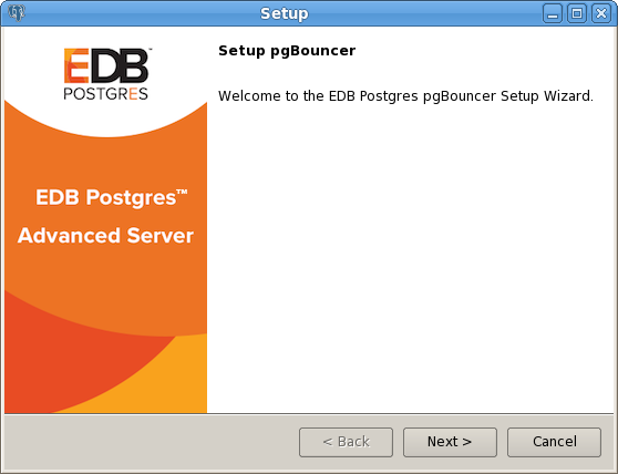 The PgBouncer Welcome window