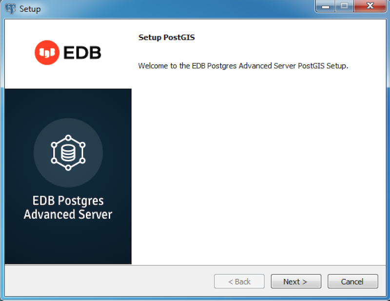 The Postgis welcome window