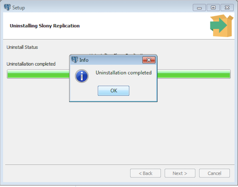 Uninstallation completes